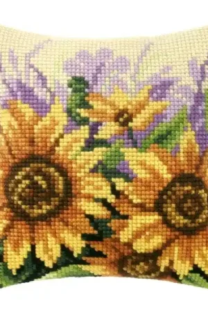 Bulk Order Cushion cross stitch kit "Sunflowers on meadow" 9124