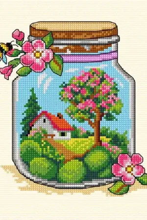 Big Sale Complete counted cross-stitch kit "Spring Jar" 7775