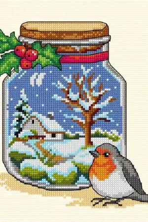 Complete counted cross-stitch kit "Winter Jar" 7774 Same Day Shipping