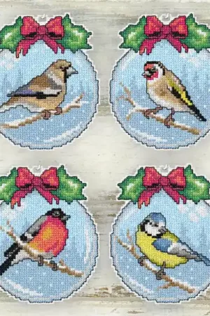 Counted cross stitch kit with plastic canvas "Birds" set of 4 designs 7685 Best Seller