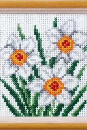 Sale Stamped Cross stitch kit "Daffodils" 7513