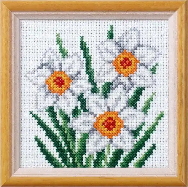 Sale Stamped Cross stitch kit "Daffodils" 7513