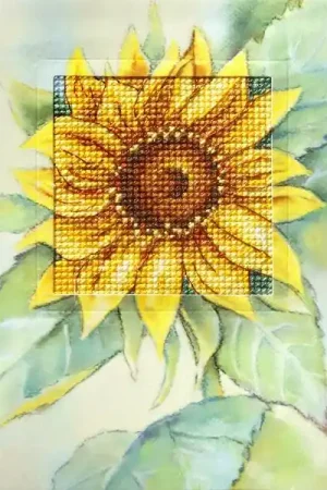 Complete counted cross stitch kit - greetings card "Sunflower" 6229 Limited Time