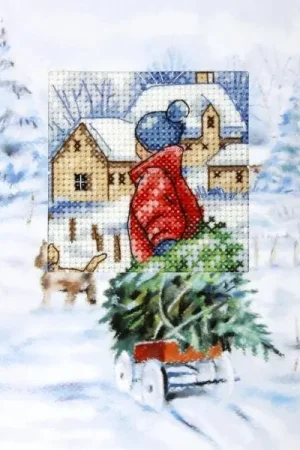 Complete counted cross stitch kit - greetings card "Winter" 6232 Premium