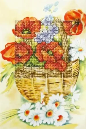 One Day Deal Complete cross stitch kit - greetings card "Wild flowers" 6212