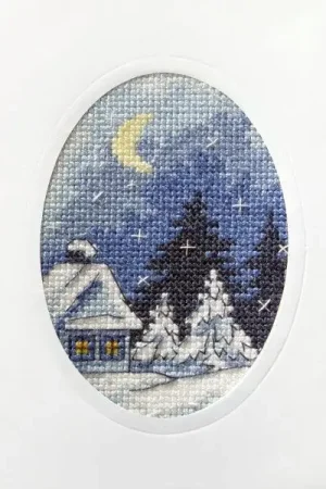 Complete cross stitch kit - greetings card "Winter night" 6150 Exclusive Offer