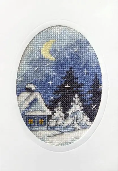 Complete cross stitch kit - greetings card "Winter night" 6150 Exclusive Offer