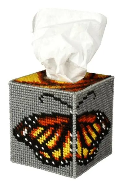 Best Seller Tissue box cover - needlepoint (halfstitch) kit "Butterfly" 5102