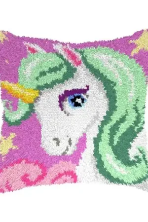 Fan Favorite Latch hook cushion kit "Unicorn" 4166