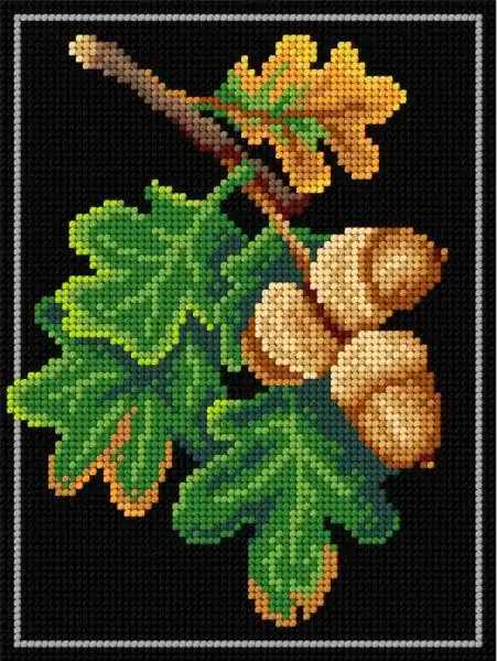 Latest Gobelin canvas for halfstitch without yarn Oak 3247F - Printed Tapestry Canvas