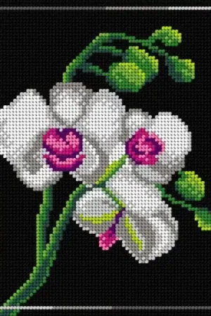 Needlepoint canvas for halfstitch without yarn Orchid 3010F - Printed Tapestry Canvas Fast Shipping