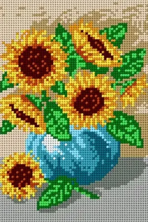 Needlepoint canvas for halfstitch without yarn Bouquet of Sunflowers 1324F - Printed Tapestry Canvas Editor’s Pick