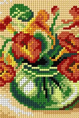 Needlepoint canvas for halfstitch without yarn Nasturtium 2897D - Printed Tapestry Canvas Express Delivery