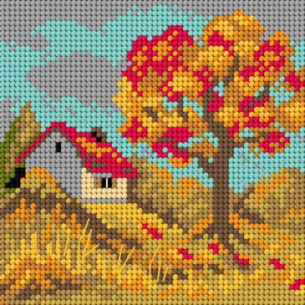 Buy Direct Needlepoint canvas for halfstitch without yarn Four Seasons - Autumn 2843D - Printed Tapestry Canvas
