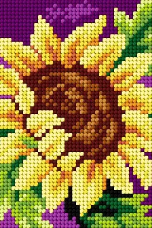 Needlepoint canvas for halfstitch without yarn Sunflower 2758D - Printed Tapestry Canvas Time-Limited