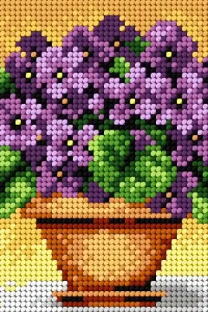 Needlepoint canvas for halfstitch without yarn Violets 2252D - Printed Tapestry Canvas High Quality