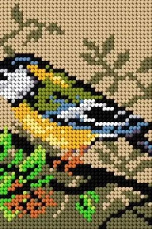 Genuine Needlepoint canvas for halfstitch without yarn Titmouse 2050D - Printed Tapestry Canvas
