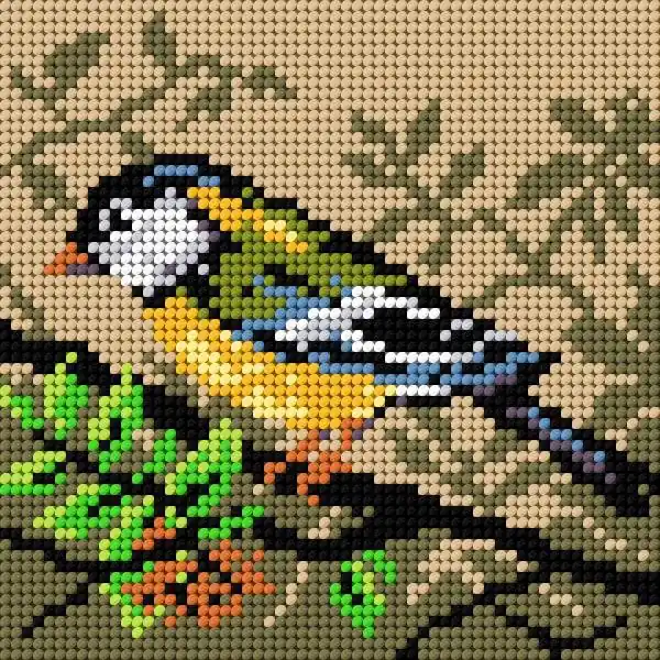 Genuine Needlepoint canvas for halfstitch without yarn Titmouse 2050D - Printed Tapestry Canvas