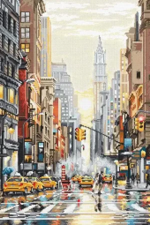 Counted Cross Stitch Kit Sunset on 5th Avenue L8025 Big Sale