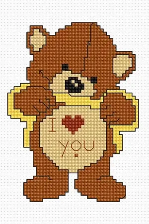 Teddy Bear B086L Counted Cross-Stitch Kit Fan Favorite
