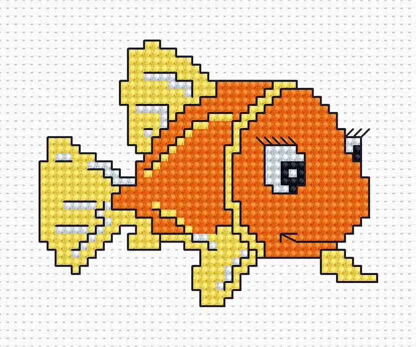 Direct From Manufacturer Orange Fish B081L Counted Cross-Stitch Kit