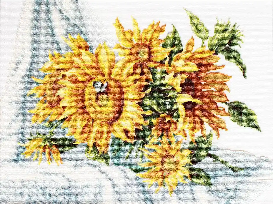 Worldwide Shipping Sunflowers B2264L Counted Cross-Stitch Kit