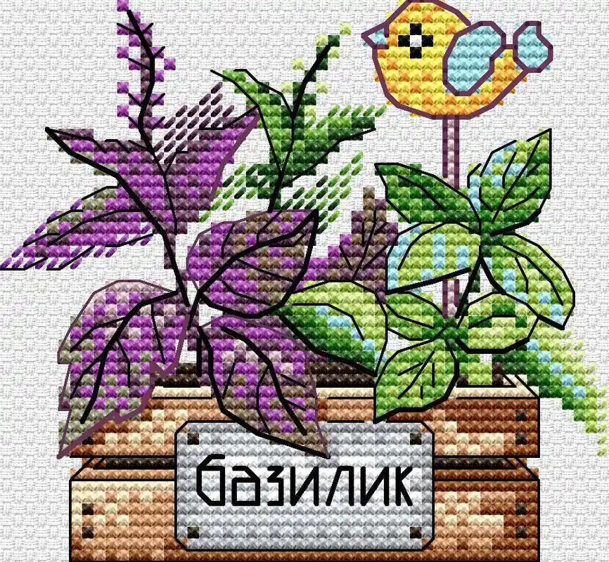 New Release Basil SM-636 Counted Cross Stitch Kit