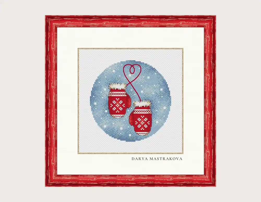 Mittens Cross stitch pattern PDF for instant download Cozy Christmas Digital counted cross stitch chart Watercolor Cross stitch design Hygge Buy Direct