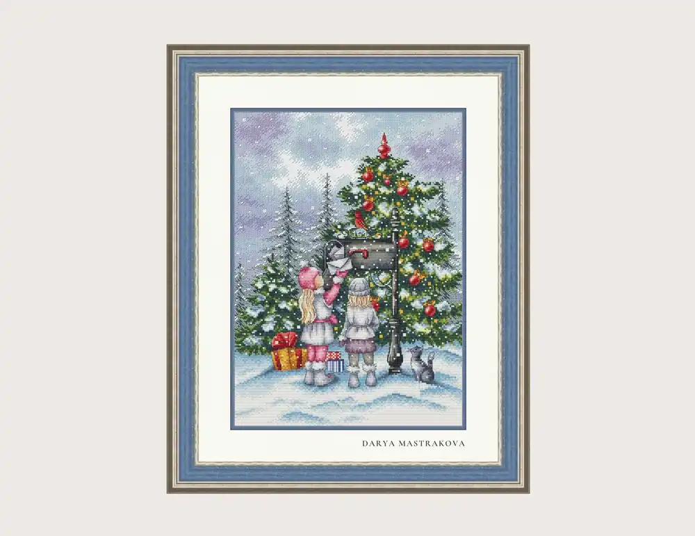 Christmas Post Cross stitch pattern PDF for instant download Digital counted cross stitch chart DMC Cross stitch design, Girls, Kid, Santa Bulk Order