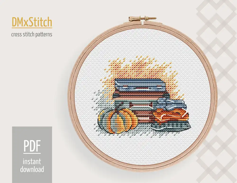 Top Rated Cozy fall Cross stitch pattern Pumpkin Cross Stitch pdf Autumn cross stitch pattern Modern Counted cross stitch Thanksgiving cross stitch
