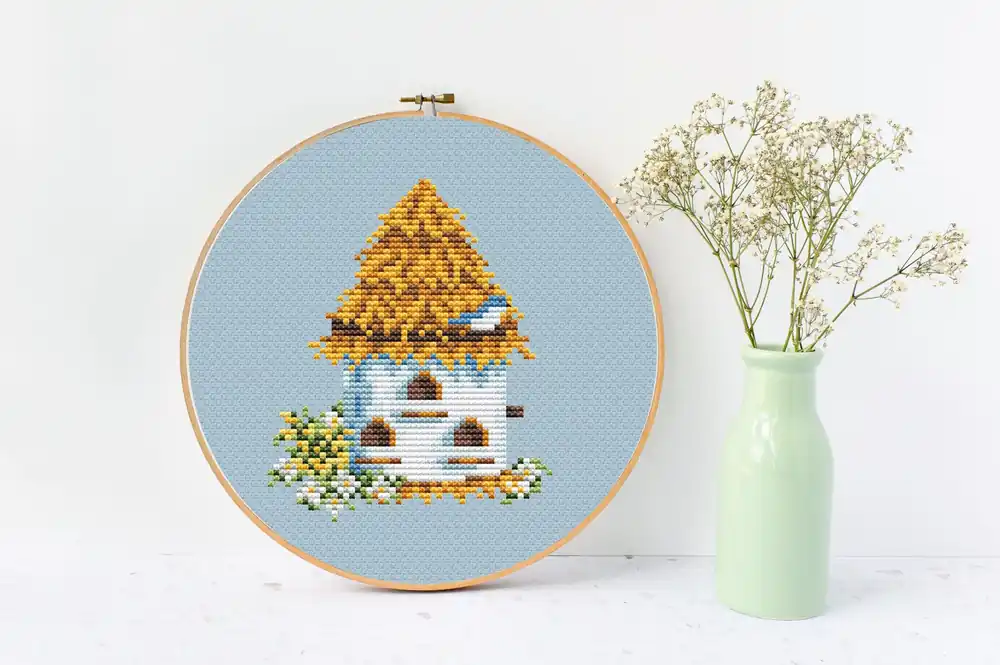 Affordable Birdhouse Cross stitch pattern Spring Cross Stitch pdf Modern cross stitch pattern Small cross stitch Easy cross stitch Counted cross stitch