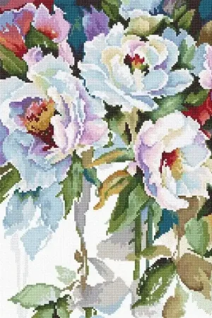 Final Sale White roses B2400L Counted Cross-Stitch Kit