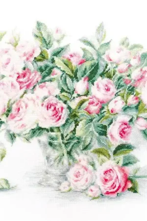 Discount Bouquet of Pink Roses BL22866L Counted Cross-Stitch Kit
