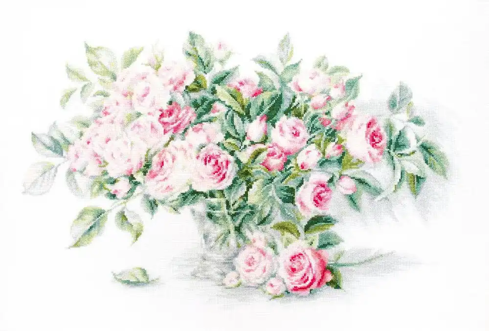 Discount Bouquet of Pink Roses BL22866L Counted Cross-Stitch Kit
