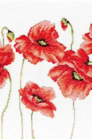 No Minimum Order Poppies B2223L Counted Cross-Stitch Kit