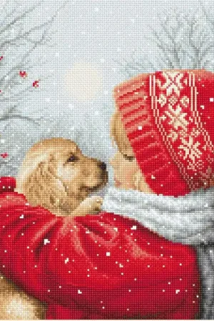 Professional Grade Counted Cross Stitch Kit Christmas hugs L8019
