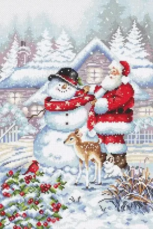 Counted Cross Stitch Kit Snowman and Santa L8015 Hot Picks