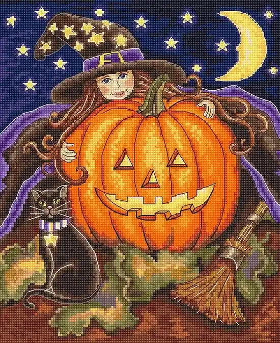 Save Now Counted Cross Stitch Kit Pumpkin Girl Leti992