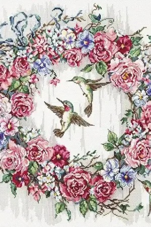Counted Cross Stitch Kit Hummingbird Wreath Leti990 Direct From Factory