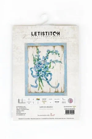 Counted Cross Stitch Kit BLUE I Leti974 Final Sale