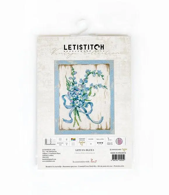 Counted Cross Stitch Kit BLUE I Leti974 Final Sale