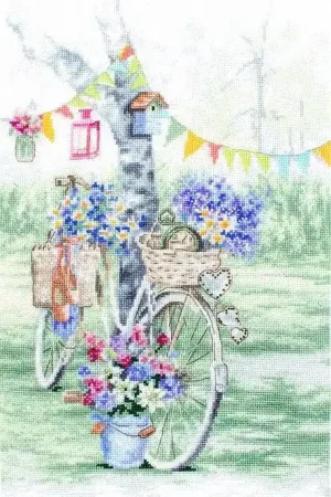 Same Day Shipping Counted Cross Stitch Kit Bike Leti971