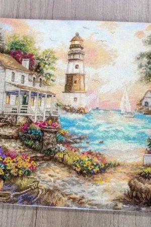 Free Delivery Counted Cross Stitch Kit Cottage by the sea Leti962
