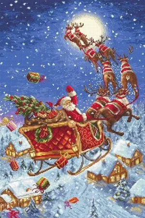 Counted Cross Stitch Kit The reindeers on their way! Leti958 High Quality
