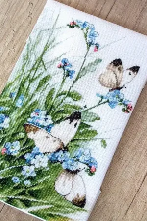 Counted Cross Stitch Kit Butterflies and bluebird flowers Leti939 Bulk Order