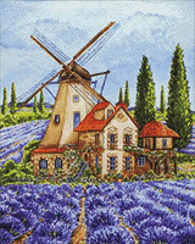 Provence Windmill CS2579 15.8 x 19.7 inches Crafting Spark Diamond Painting Kit Must Have