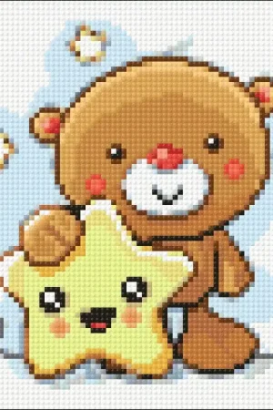 Little Bear with Star CS2355 7.9 x 7.9 inches Crafting Spark Diamond Painting Kit Weekend Sale
