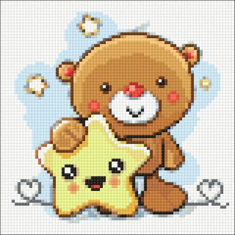 Little Bear with Star CS2355 7.9 x 7.9 inches Crafting Spark Diamond Painting Kit Weekend Sale