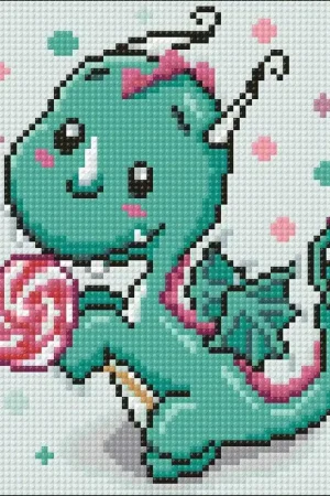 Instant Buy Dragon with Candy CS2471 7.9 x 7.9 inches Crafting Spark Diamond Painting Kits