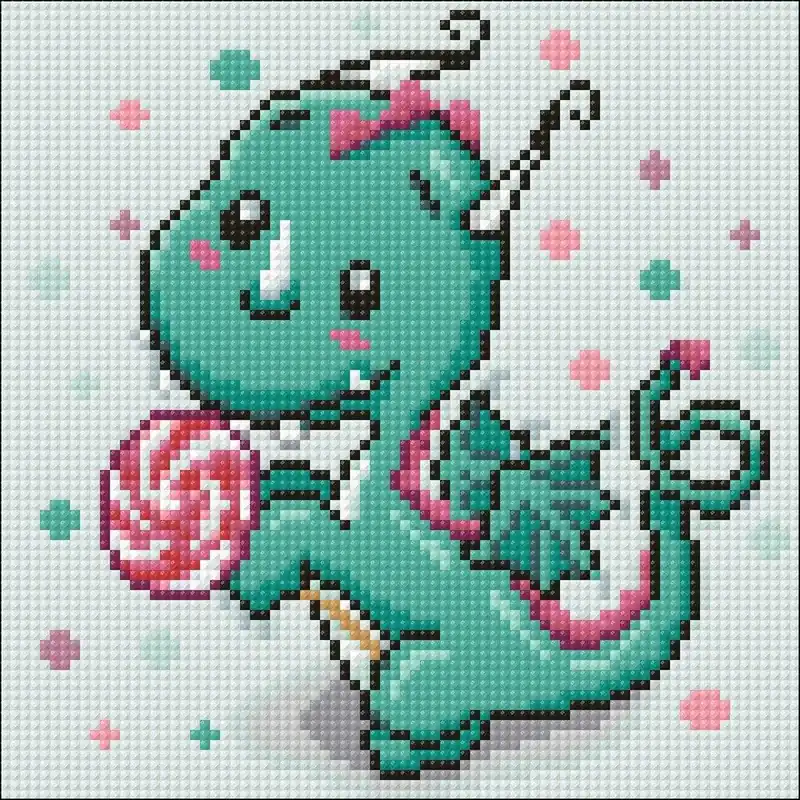 Instant Buy Dragon with Candy CS2471 7.9 x 7.9 inches Crafting Spark Diamond Painting Kits